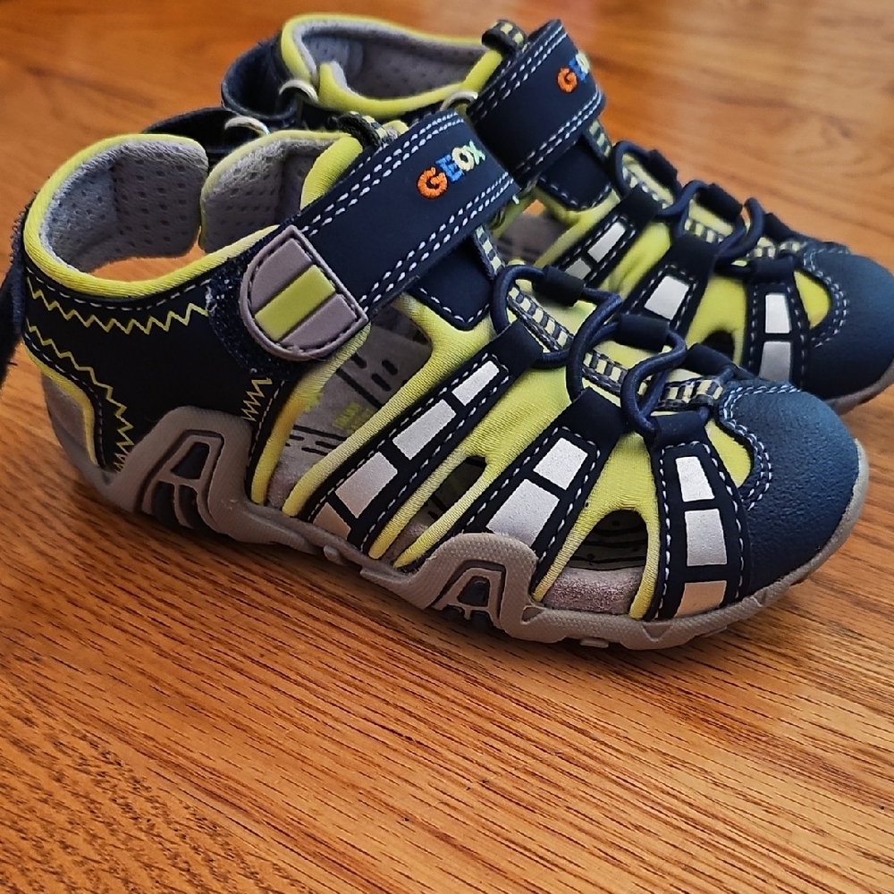 Geox Kids' Blue and Yellow Sandals